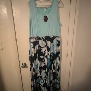 and Black Floral Maxi Dress